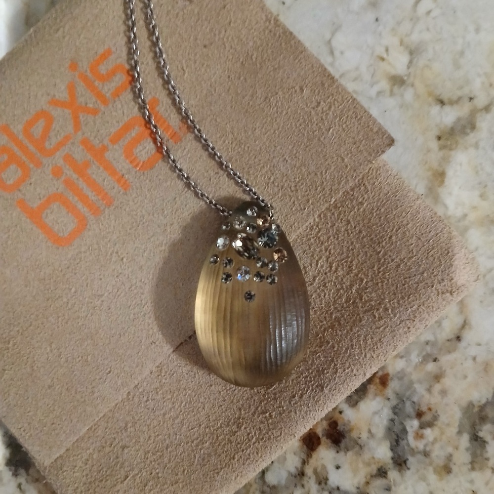 Alexis Bittar Silver and Gold Teardrop Necklace